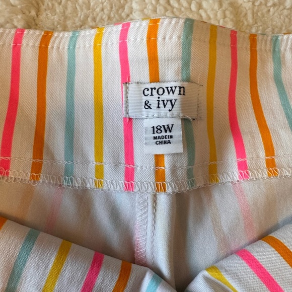 Crown & Ivy Pink and Yellow Sweatpants Relaxed Fit - Picture 4 of 4